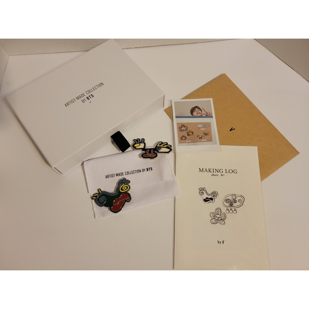 Official BTS Artist-Made Collection V Faces Brooch Set - Sealed, US Seller
